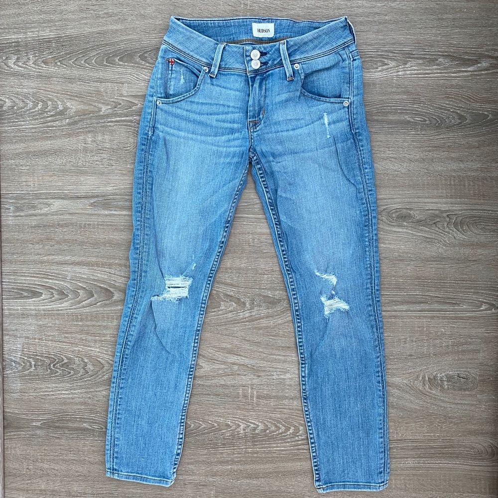 ❤️ Hudson Distressed Light Denim Skinny Jeans Size 25